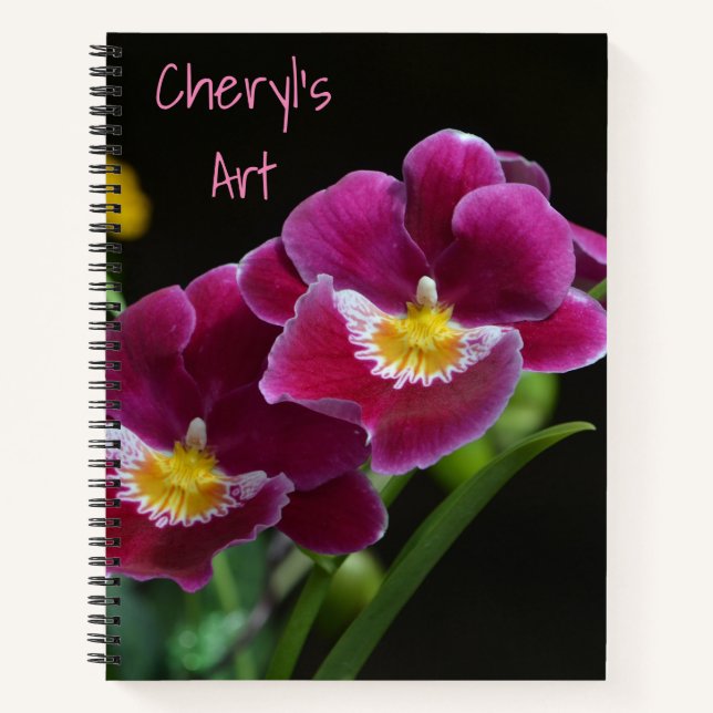 Cuaderno Arte de orquídeas rosadas (Anverso)