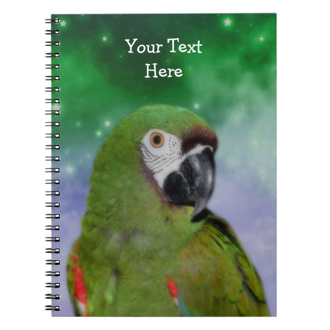 Cuaderno Arte de pájaro grave del loro de Macaw (Frente)