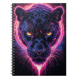 Cuaderno Arte de pantera agresiva en colores neón