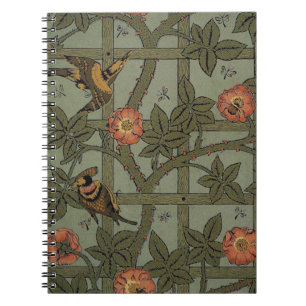 Cuaderno Arte de papel pintado de enrejado de William Morri