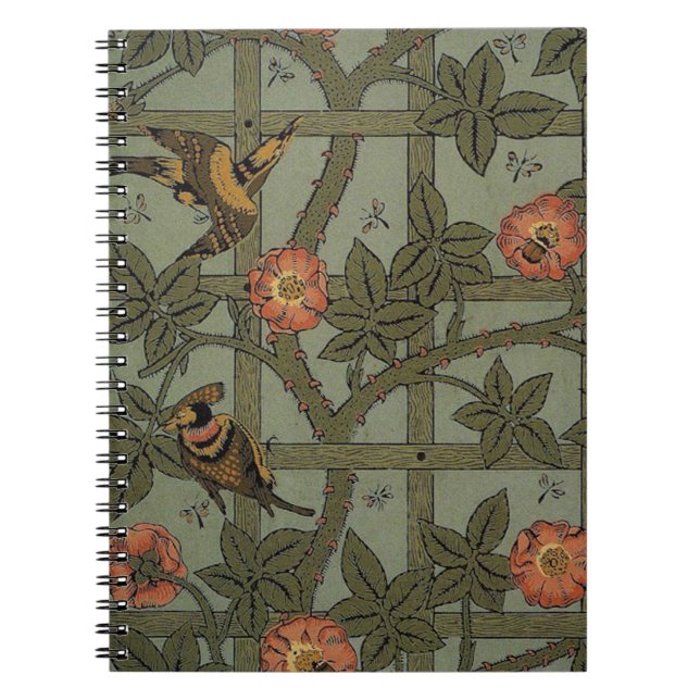 Cuaderno Arte de papel pintado de enrejado de William Morri (Frente)