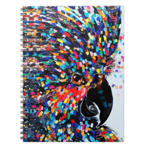 Cuaderno Arte de Pared de Ave Tropical Vibrante en Expresio