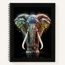 Arte de pared de elefante cromático | El geométric