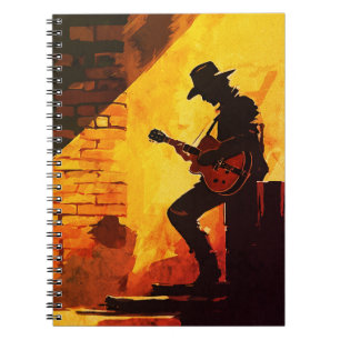 Cuaderno Arte de Pared de Guitarrista Vaquero – Música Occi