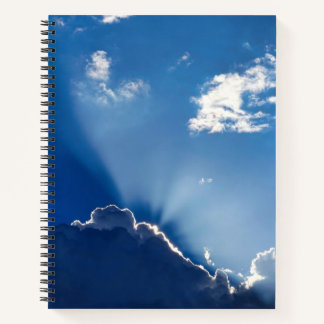 Cuaderno Arte de pared de rayos de sol cielo azul minimalis