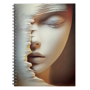 Cuaderno Arte de Pared de Rostro Femenino Abstracto – Textu