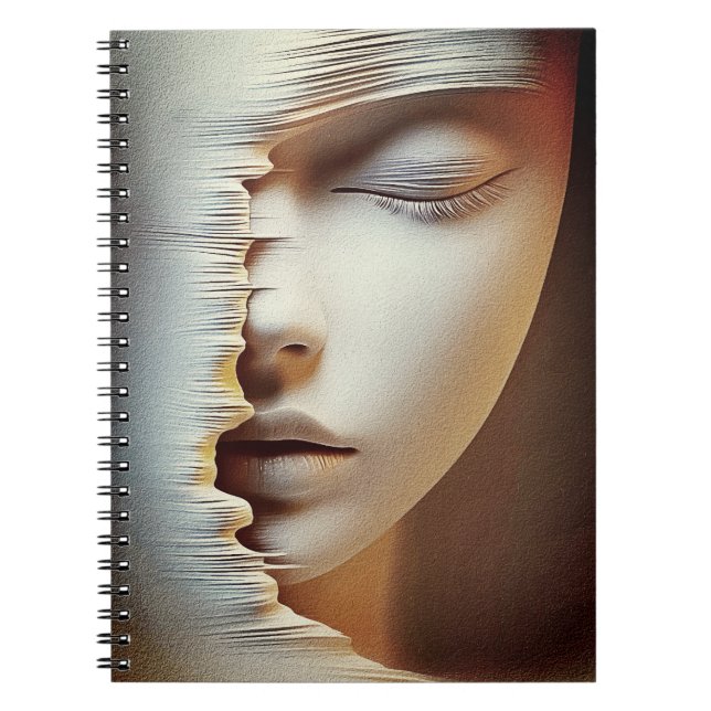 Cuaderno Arte de Pared de Rostro Femenino Abstracto – Textu (Frente)