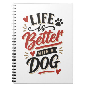 Cuaderno Arte de pared para amantes de perros - La vida es 