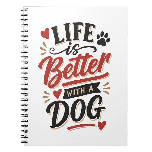 Cuaderno Arte de pared para amantes de perros - La vida es  (Frente)