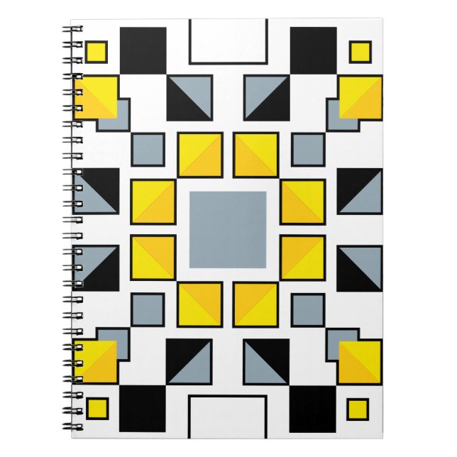 Cuaderno Arte de patrón de colcha geométrica moderna (Frente)