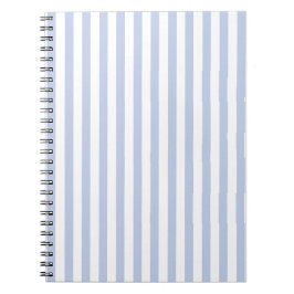 Cuaderno Arte de Patrón de Raya Vertical Blanca Azul Suave
