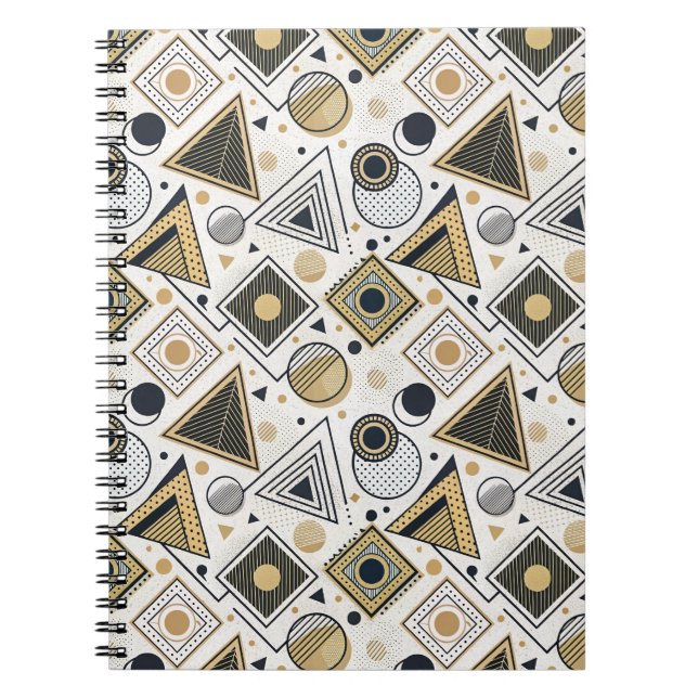Cuaderno Arte de patrón geométrico moderno de triángulos y  (Frente)