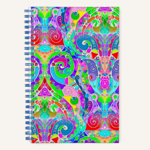 Cuaderno Arte de patrón pintado a mano y digitalmente 22