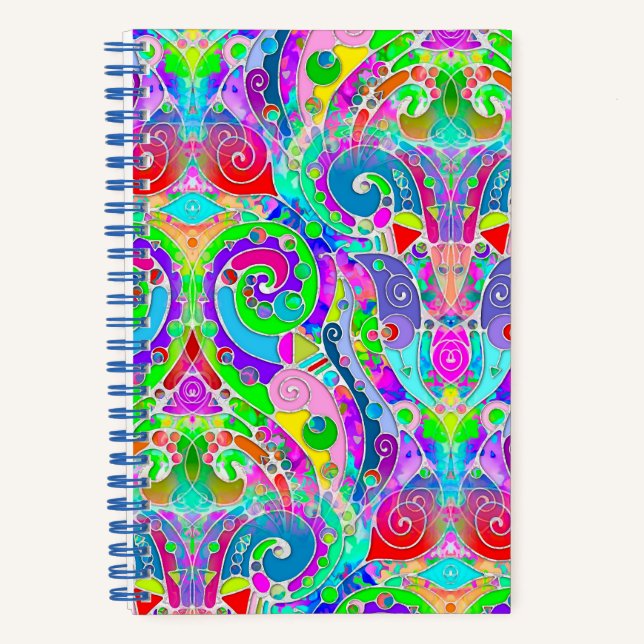 Cuaderno Arte de patrón pintado a mano y digitalmente 22 (Anverso)