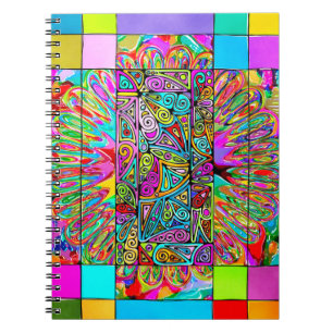 Cuaderno Arte de patrón pintado a mano y digitalmente 4