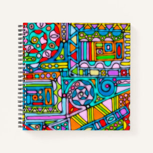Cuaderno Arte de patrón pintado a mano y digitalmente 53