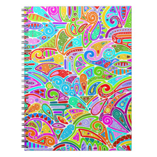 Cuaderno Arte de patrón pintado a mano y digitalmente 7