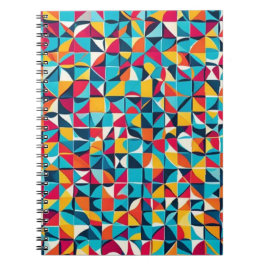 Cuaderno Arte de patrones geométricos retro coloridos