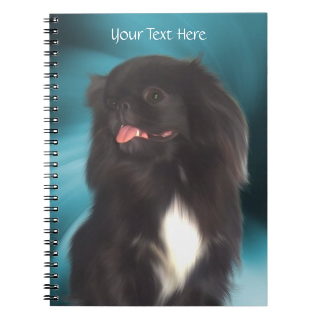 Cuaderno Arte de perro de Pekín negro (Frente)