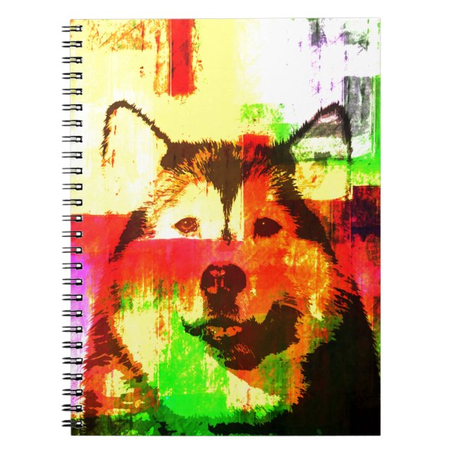 Cuaderno Arte de perros Husky Siberiano (Frente)