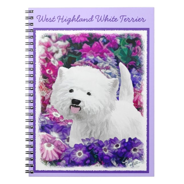 Cuaderno Arte de perros pintando el territorio blanco de We (Frente)