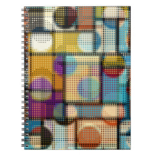 Cuaderno Arte de píxeles de polos bajos, patrón geométrico.