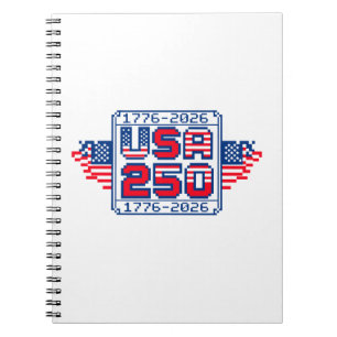 Cuaderno Arte de píxeles USA 250 – 1776 a 2026