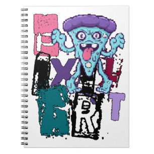 Cuaderno Arte de píxeles y monstruo azul