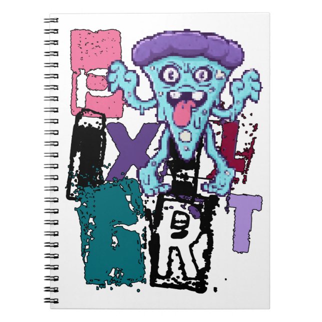 Cuaderno Arte de píxeles y monstruo azul (Frente)