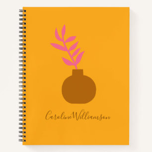 Cuaderno Arte de planta botánica minimalista en amarillo pe