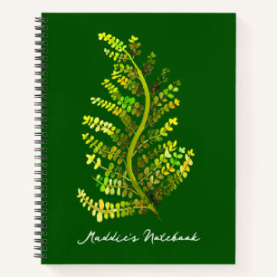 Cuaderno Arte de plantas de hojas de helecho verde