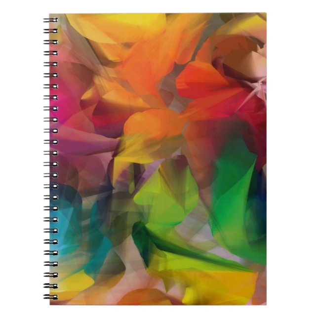 Cuaderno Arte de plumas brillantes y coloridas (Frente)