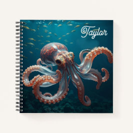 Cuaderno Arte de Pulpo de Vidrio Irisado | Personalizado