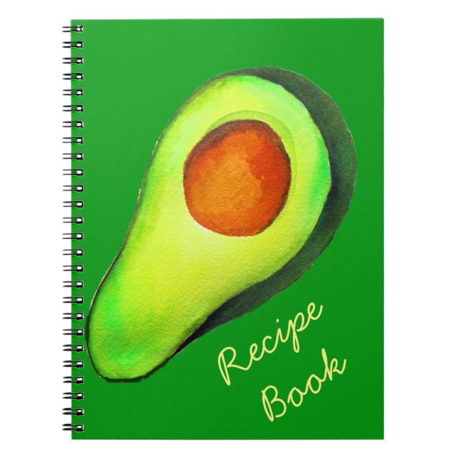 Cuaderno Arte de receta verde adicto al aguacate (Frente)