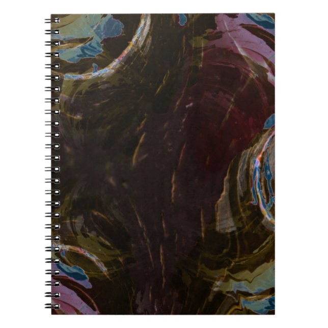 Cuaderno Arte de resumen atómico negro (Frente)