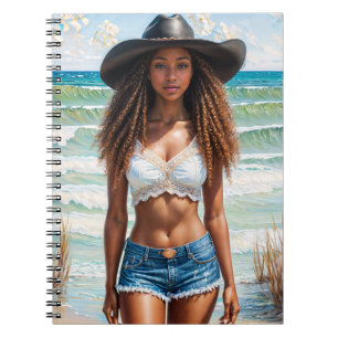 Cuaderno Arte de retrato de chica negra costera