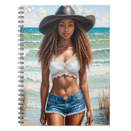 Cuaderno Arte de retrato de Chica negro costero