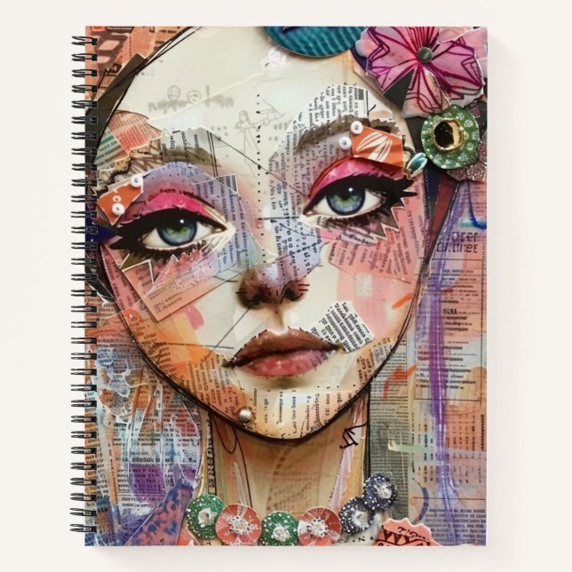 Cuaderno Arte de retrato en collage de medios mixtos (11) (Anverso)