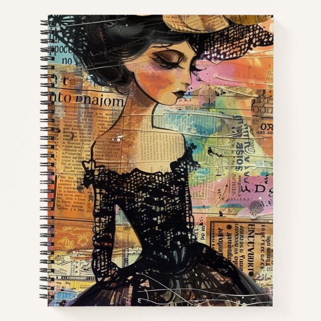 Cuaderno Arte de retrato en collage de medios mixtos (4) (Anverso)