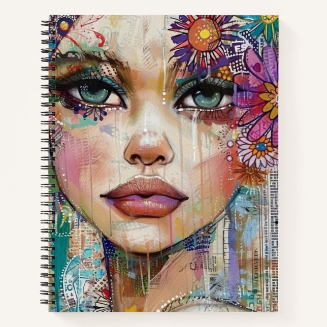 Cuaderno Arte de retrato en collage de medios mixtos (6) (Anverso)