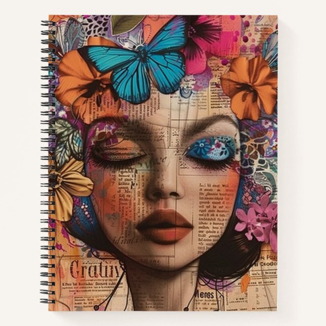 Cuaderno Arte de retrato en collage de medios mixtos (7) (Anverso)