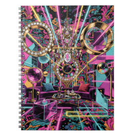 Cuaderno Arte de Salón de Lujo Psicodélico de Neón