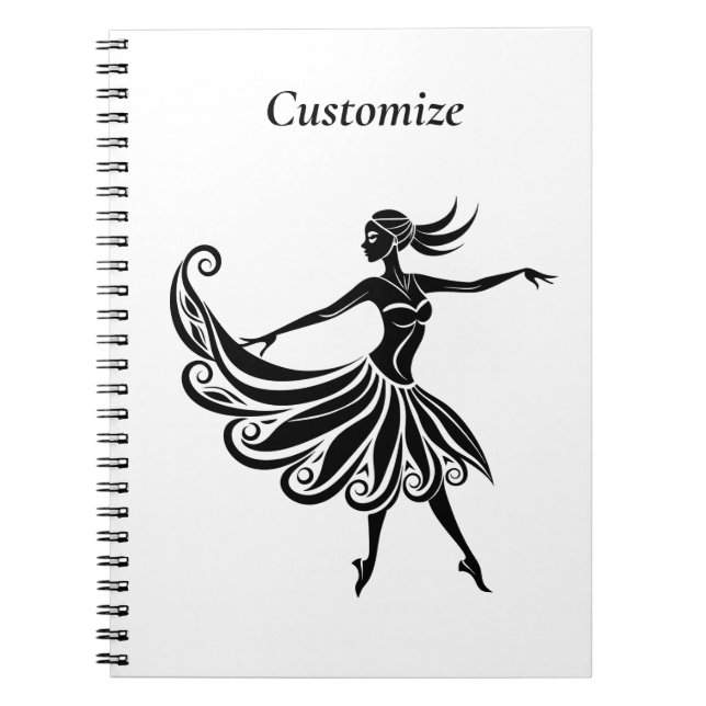 Cuaderno Arte de silueta de bailarín africano Thunder_Thund (Frente)