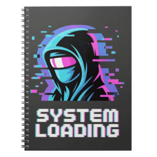Cuaderno Arte de sudadera con capucha de error cibernético: