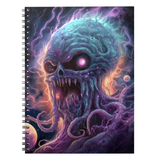 Cuaderno Arte de terror de monstruo espacial (Frente)