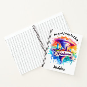 Cuaderno Arte de tornado vibrante de Oklahoma