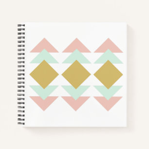 Cuaderno Arte de triángulo geométrico moderno Rubor y Mint