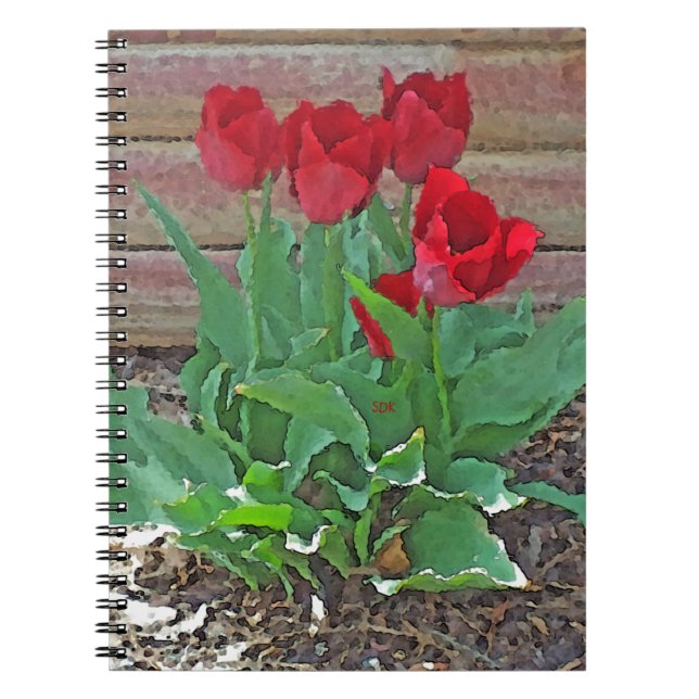 Cuaderno Arte de tulipanos rojos (Frente)