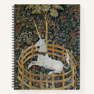 Cuaderno Arte de Unicornio Medieval Vintage en Cautiverio