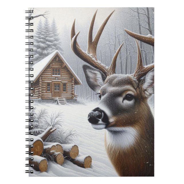 Cuaderno Arte de venado/buck de invierno (Frente)